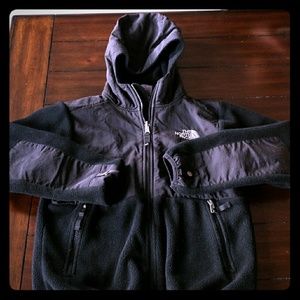 Boys Black hooded North face jacket